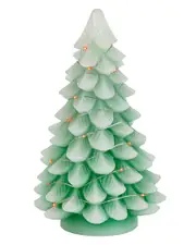Gerson International Set Of 2 9.05in Lighted Green Christmas Tree With Color Changing Led Lights