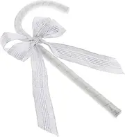 BESPORTBLE Bow Crutches Cane Prop with Bow Christmas Costume Prop Christmas Dance Performance Cane Walking Sticks Accessories Staff Lady Walking Sticks for Women Wand Silver Polyester Plastic