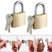 Solid Brass Padlock: 1.5" Wide, 2-Pack with Keys