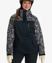 ROXY JETTY WOMEN'S SIZE SMALL SNOW JACKET. Coat. NWT Black White