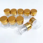 10 Pcs 1ml 16x20mm Tiny Mini Clear Bottles Glass Vials w/ Caps for Small Objects