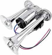 600DB Dual Trumpets, Super Loud Horns Kit with Compressor Universal for 12V Cars Cycles Trucks Trains Boats