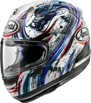 Arai RX-7V Evo Kiyo Trico, full face helmet , color: White/Grey/Blue/Red , size: S