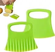 Crinkle Fry Cutter,Carrot Wavy Slicer - 2X Potato Soap Cutting Tool, Multifunctional Wavy Crinkle Cutting Chopping Tools for Kitchen, Camping and Picnic