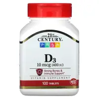 在飛比找iHerb優惠-[iHerb] 21st Century 維生素 D3，10