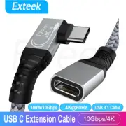 Angle USB Type C 3.1 Extension Cable 10Gbps Data Cord PD 100W 4K Male to Female