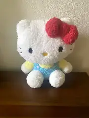 Sanrio Classic Hello Kitty Blue & Yellow Super Fuzzy 11” Plush Round 1