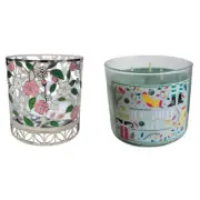 NEW 2 Bath and Body Works Top Shelf Elf, 3 Wick Candle + Candle Holder