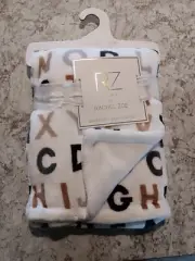 NEW Rachel Zoe Baby Blanket Soft Plush Alphabet Letters Theme Baby Gift