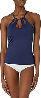 [La Blanca] Women's Island Goddess Keyhole High Neck Tankini Swimsuit Top