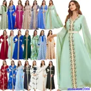 Kaftan Muslim Women Maxi Dress Ramadan Islamic Caftan Cocktail Party Gown Abaya