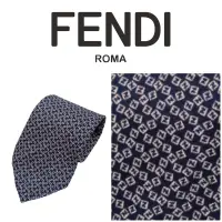 在飛比找蝦皮購物優惠-義大利製🇮🇹【FENDI】滿版F字LOGO純絲質領帶