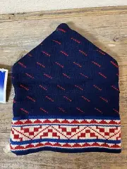 MOUNTAIN LADIES AND EWE RED AND BLUE 100% WOOL UNISEX BEANIE NWT