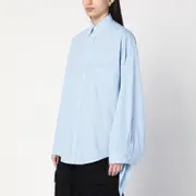 [Balenciaga] Light blue striped shirt with knotted cuffs 2 Blue