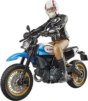 Bruder 63051 Ducati Scrambler Desert Sled Motorcycle Bike with Driver Figurine and Accessories