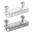 Removable Suction Cup Shower Shelf Kitchen Spice Rack for Laundry Room Accs