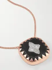 [Pascale Monvoisin] Pascale Monvoisin - Pierrot N°2 9-karat Rose And White Gold, Bakelite And Diamond Necklace - Black - One size One size Black