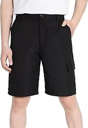 [ALXHUTE] Boys' Lightweight Shorts Children's Cargo Shorts Quick-Drying Short Cargo Trousers Boys Summer Bermuda Shorts, black, 140
