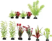 GREENADSCAPE 11pcs Aquarium Aquatic Plants Decoration Plant Fish Hideout Simulation Fish Tank Plants Aquarium Plant Ornament Artificial Water Plant Aquarium Plant Decorations Aquarium Decor PVC