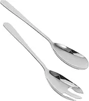 Cabilock 2pcs Stainless Steel Salad Serving Set Elegant Appetizer Fork Spoon for Buffets and Formal Dining Versatile and Sleek Design for Enhanced Tabletop Experience