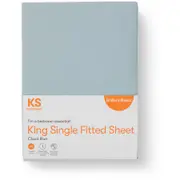Brilliant Basics 180 Thread Count Fitted Sheet - Cloud Blue