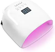BIDUO UV LED Nail Lamp, 86W Rechargeable Cordless Nail Dryer, 52 Lamp Beads 4 Timers Settings & Auto Sensor, Professional Gel Polish UV LED Nail Light for Salon & Home (White)
