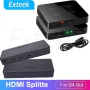 HDMI Splitter Amplifier 1 In 2 /4 Out Video Duplicator 4K Full HD 3D Foxtel DVD