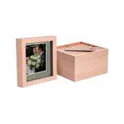 Nicola Spring 6" x 6" Light Wood 3D Box Photo Frames - 4" x 4" Mount - Pack of 5