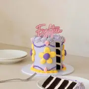 "Eighteen" Pink Opaque / Pink Layered Cake Topper