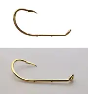 Mustad Hooks 92641-GL-100 Gold Baitholder Sliced Shank Bait Fishing Hook