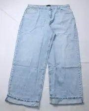 ASOS Women's Curve Deep Turn-Up Loose Jeans BL1 Light Blue US: 18/32 UK: 22/32
