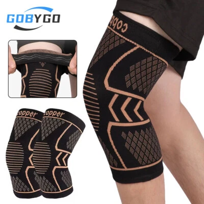 GOBYGO Copper Knee Support Pad Braces Compression Knee Sleeve Arthritis Joint Pa