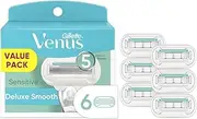 Gillette Venus Extra Smooth Sensitive Womens Razor Blade Refills, 6 Count, Designed for Women with Sensitive Skin