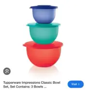 Tupperware Impressions Mixing Bowls 3pc Set