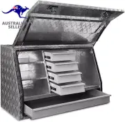 122 X 51 X 71Cm Aluminum Tool Box, Tools Storage Boxes Toolbox under Tray Ute Ge