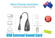 USB 2.0 to 3D AUDIO SOUND CARD EXTERNAL ADAPTER VIRTUAL 7.1 CH MIC Headphone AU