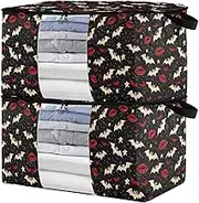 sanluoli 60L 2 Pack Underbed Storage Bin with Reinforced Handles, clear window Closet Organizer Storage Box