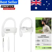 Noise-Isolating AUX Earbuds with Microphone for Clear Calls - White