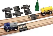 Compensation Rails Mix for Wooden Train Compatible with Brio