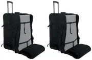 2) Rockville SB15 v2 Rolling Travel Bags+Wheels 4 Most 15" DJ PA Speakers+Stands