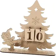 ABOOFAN 1 Set Tabletop Calendar DIY Xmas Advent Calendar Wooden Countdown Calendar Decor Christmas