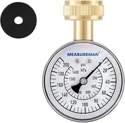 MEASUREMAN 2-1/2" Water Pressure Test Gauge, 3/4" Female Hose Thread, 0-200 psi/kpa