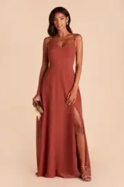 Birdy Grey DEVIN CONVERTIBLE DRESS CHIFFON SPICE Medium NEW NWT BRIDESMAID SLIT