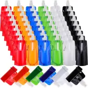 ✨48 Pack Collapsible Water Bottles Bulk 16Oz Foldable Water Bottles with Carabin