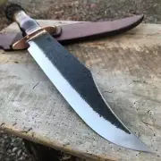 Custom handmade Steel blade Bowie knife with leather sheath, special Christmas