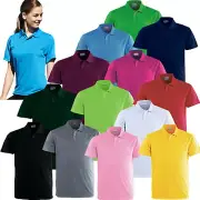 17 COLOURS LADIES POLO SHIRT 100% POLYESTER COOL DRY BREATHABLE SPORT T SHIRT