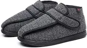 bumuam Women's Walking Shoes with Arch Support,Men Memory Foam Diabetic Slippers Adjustable Arthritis Edema Swollen Feet Wide House Shoes Comfy Soft Non-Slip Walking Shoes