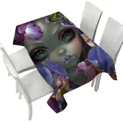 Fine Art the Language of Flowers Irises Girl Tablecloth