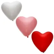 Red Pink & White Heart Shaped Latex 12" Balloons
