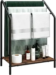 VERFARM 3 Tier Freestanding Towel Rack for Bathroom, Blanket Stand With Storage Shelf, Quilt and Display Holder for Bedroom, Laundry Room, Bathroom Accessories